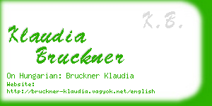 klaudia bruckner business card